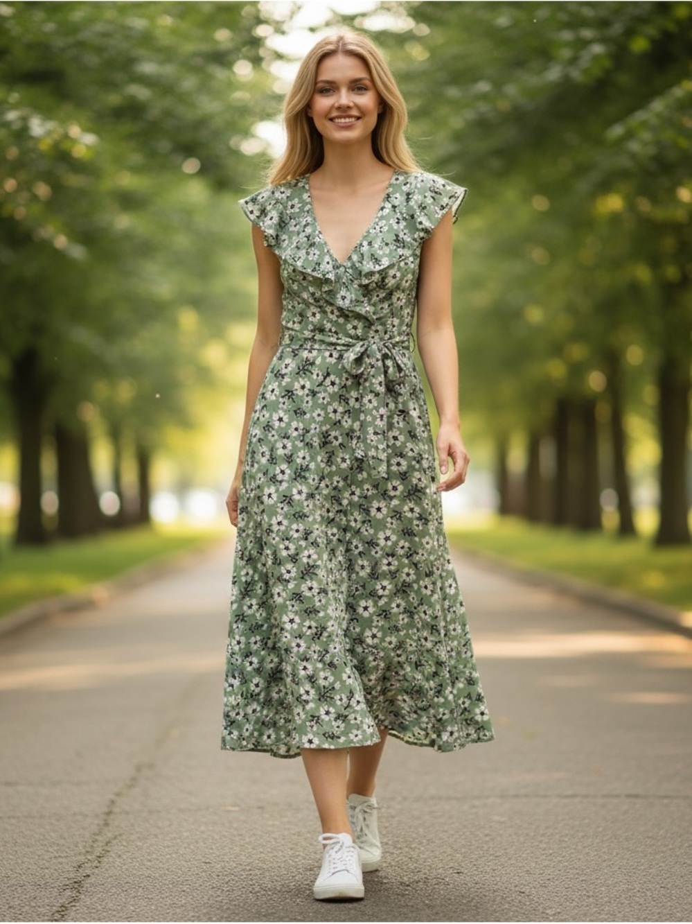 ANN TAYLOR Women’s 12 Green Daisy Dress